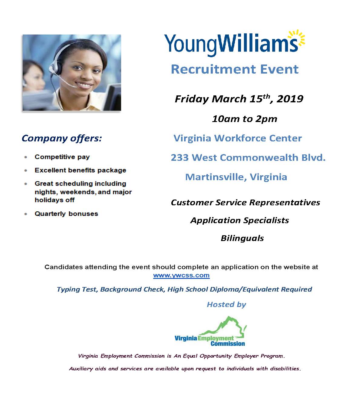 YoungWilliams Recruitment Event - March 15, 2019